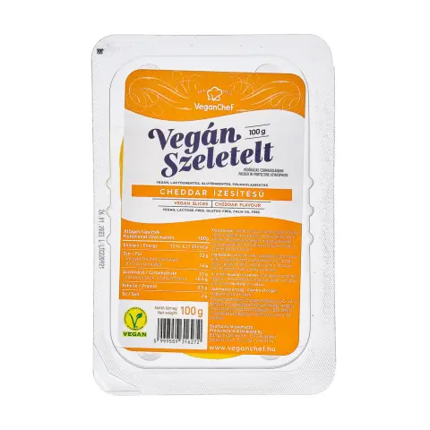 Veganchef vegán szeletelt cheddar ízesítésű 100 g