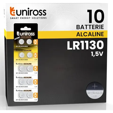 UNIROSS LR54/LR1130/AG10 1.5V alkáli gombelem (CR) 10db