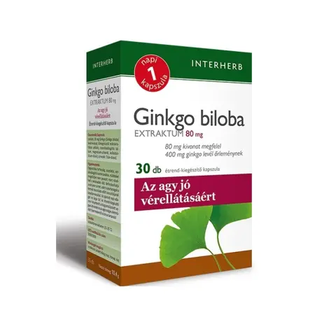 INTERHERB ginkgo biloba extraktum kapszula napi 1 80mg 30 db