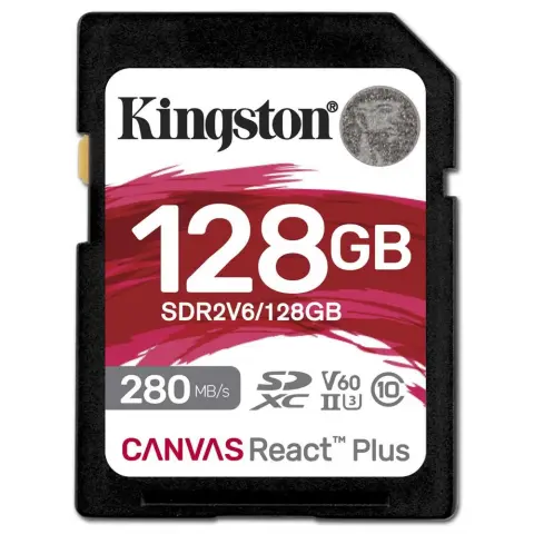KINGSTON Canvas React Plus V60 128GB SDXC 100 MB/s SDR2V6/128GB