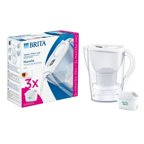 BRITA 1052791 Marella kancsó 2.4l fehér +3db Maxtra Pro szűrő