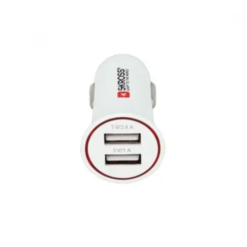 SKROSS Dual USB Car Charger 2xUSB 2.4A fehér