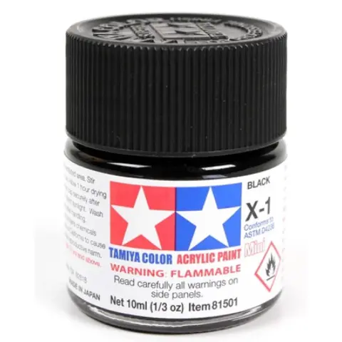 TAMIYA Mini Acrylic X-1 Black 10 ml
