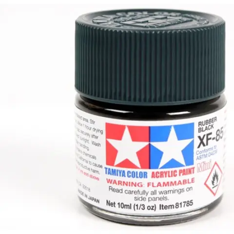 TAMIYA Mini Acrylic XF-85 Rubber Black