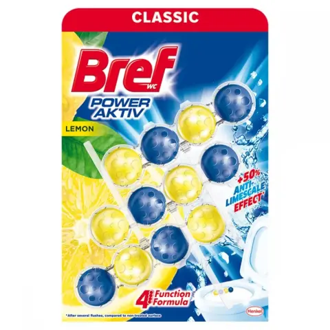 BREF Power Aktiv toilet freshener lemon (3x50g)150 g
