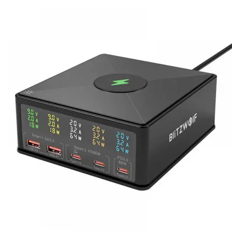 BLITZWOLF 868H 160W USB Charger fekete