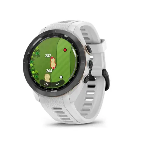 GARMIN Approach S70 42mm fekete kerámia fehér szilikon szíjjal (ED)