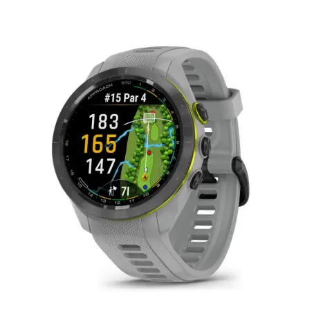 GARMIN Approach S70 42mm fekete kerámia púderszürke szilikon szíjjal (ED)