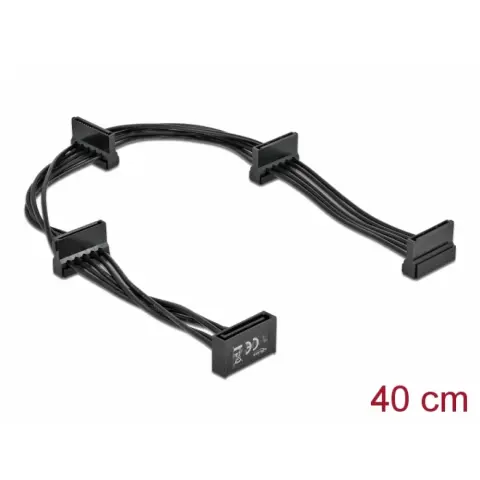 DELOCK SATA táp Táp Fekete 40cm 60395