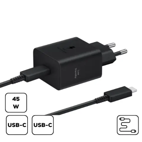 SAMSUNG EP-T4511X wall charger + cable 45W black