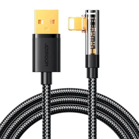 JOYROOM USB Lightning Töltő/adat Fekete 1.2m 6956116725822