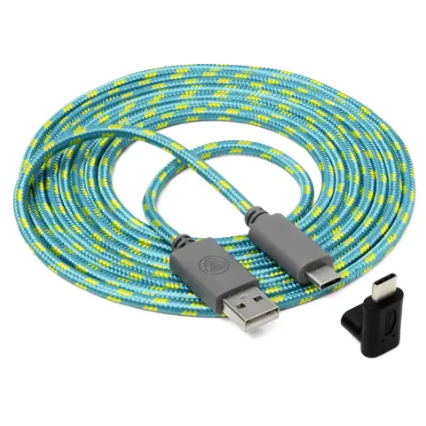 SNAKEBYTE Switch Lite USB-C charging cable turquoise-yellow