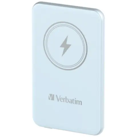 VERBATIM Charge n Go wireless magnetic power bank 5000mAh light blue