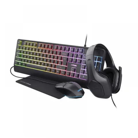 TRUST 25257 GXT792 Quadrox 4in1 gamer csomag Magyar fekete