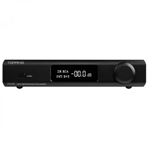 TOPPING PRE90 Prémium minőségű sztereó előerősítő XLR/RCA Fekete