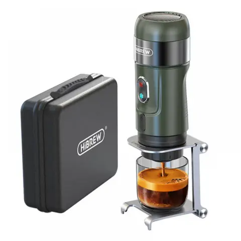 HIBREW H4B_GN Portable coffee maker with case Green/Black