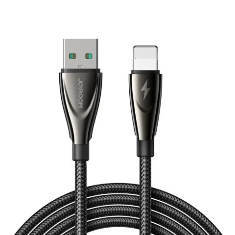 JOYROOM USB Lightning Töltő/adat Fekete 1.2m 6956116759520