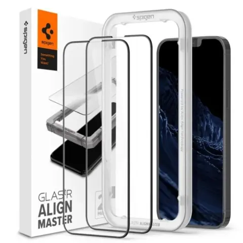 SPIGEN GlastR Alginmaster Full kijelzővédő üveg iPhone 13 Pro Max fekete 2db