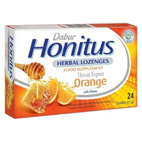 Dabur honitus orange narancs ízű gyógynövényes szopogató tabletta 24 db