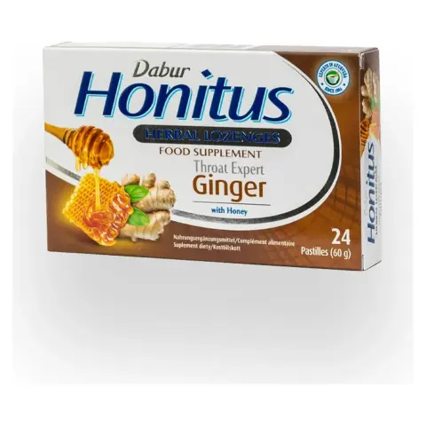 Dabur honitus ginger gyömbér ízű gyógynövényes szopogató tabletta 24 db