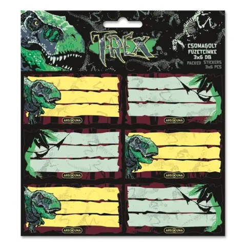 ARS UNA T-Rex 3x 6 darab füzetcímke