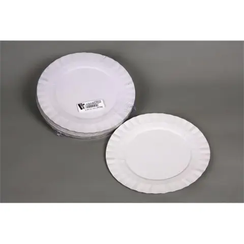 1020016311 round paper dessert plate 19cm 50 pcs White