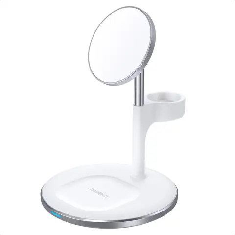 CHOETECH T586-F 3 in 1 Vezeték nélküli mágneses töltőállvány fehér