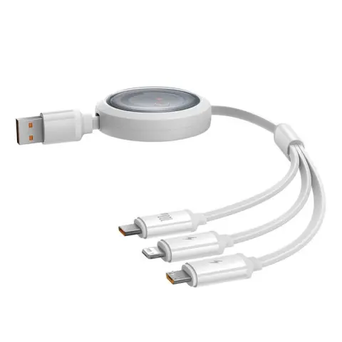 BASEUS USB Lightning + Micro USB + USB Type C transformator Bijela 1.1m P10368700211-02