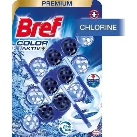 BREF WC Color Aktiv+ Chlorine scented toilet balls 3x50g
