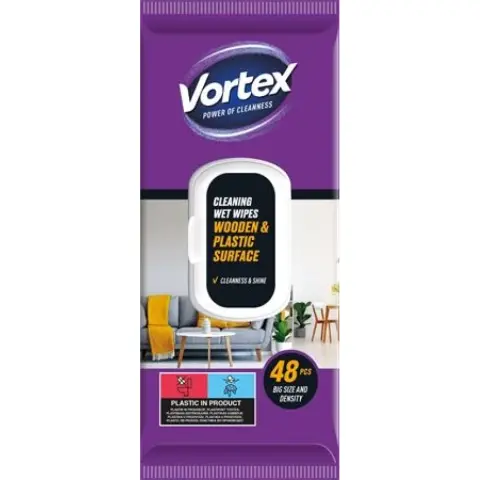 VORTEX Wet wipes for wood and plastic surfaces 48 pcs