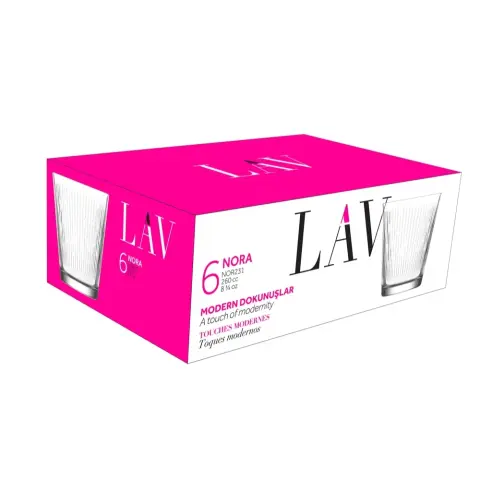 LAV LV-NOR231F Nora Whisky whiskys pohár szett 255ml 6 db