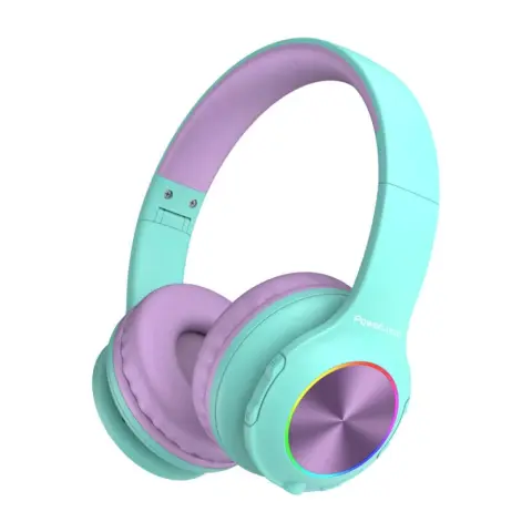 POWERLOCUS Pled headphone for kids blue and purple
