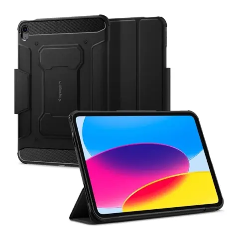 SPIGEN Rugged Armor Pro Apple iPad 10.9" (2022) oldalra nyíló tok fekete