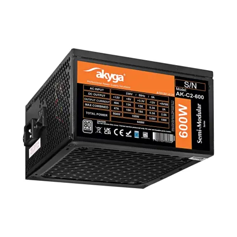 AKYGA AK-C2-600 Moduláris 600W 80 Plus White tápegység