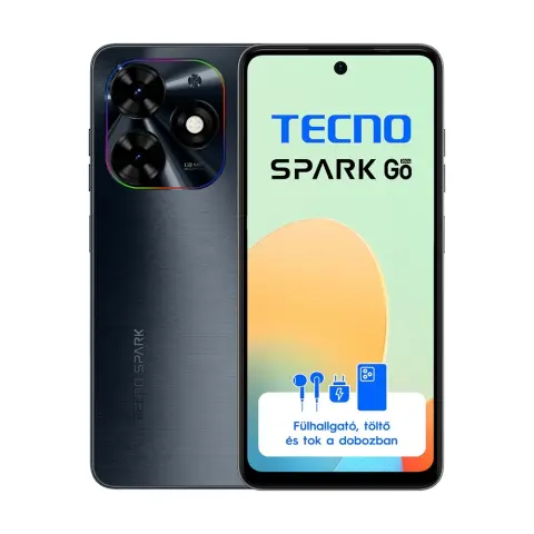 TECNO MOBILE Spark Go 2024 6.6" LTE 3/64GB DualSIM fekete