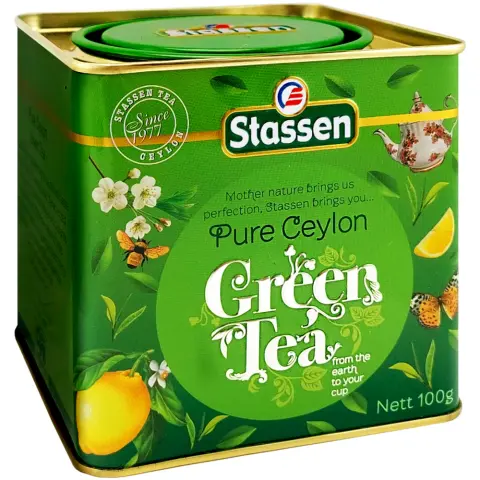 Stassen loose-leaf green tea in metal tin 100 g