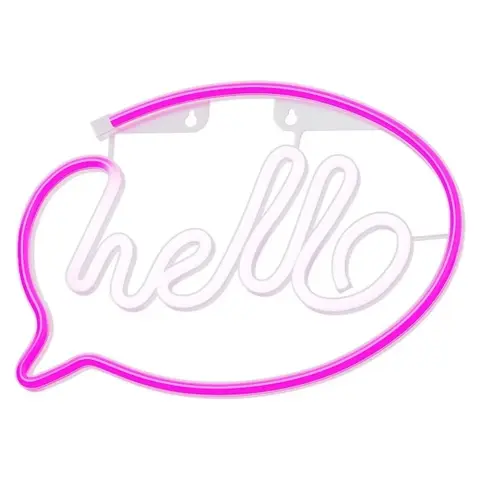 FOREVER LIGHT Neon LED dekorációs lámpa HELLO rózsaszín-fehér
