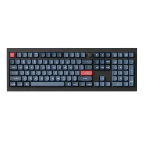 KEYCHRON V6 Max RGB Knob Swappable Gateron Jupiter Red Magyar fekete