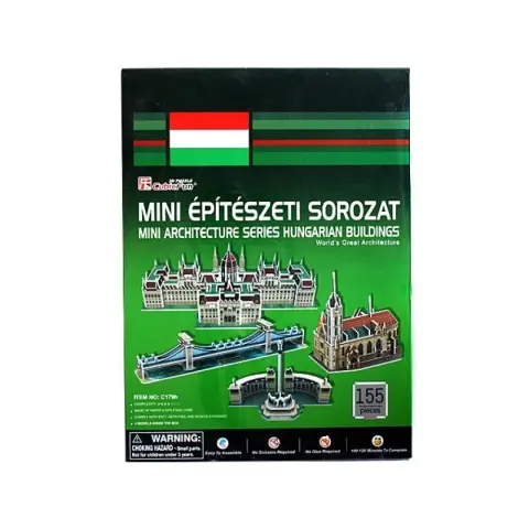 CUBICFUN 3D puzzle játék 155 darabos mini magyar épületek