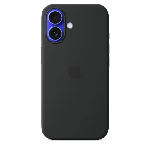 APPLE Silikonski ovitek z MagSafe pritrditvijo za iPhone 16 črn