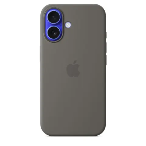 APPLE Silikonski ovitek z MagSafe pritrditvijo za iPhone 16 kamnito siv