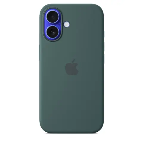 APPLE Silikonski ovitek z MagSafe pritrditvijo za iPhone 16 jezersko zelen
