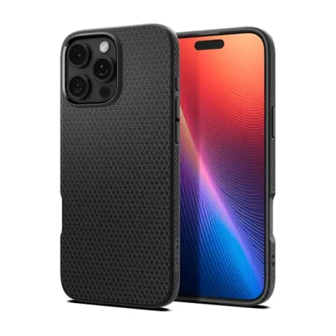 SPIGEN Liquid Air szilikon tok háromszög minta iPhone 16 Pro fekete