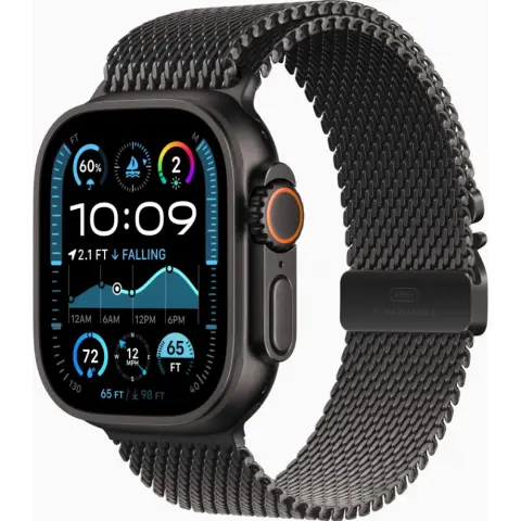 APPLE Watch Ultra 2 v2 Cellular 49mm fekete titán tok - titán milánói szíj L fekete