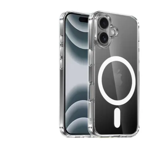 CELLECT Magnetni silikonski ovitek iPhone 16 prozoren