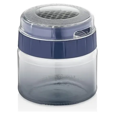 IRIS LUXPLASTIC C-00486 Rainbow glass container with grater 300ml indigo blue