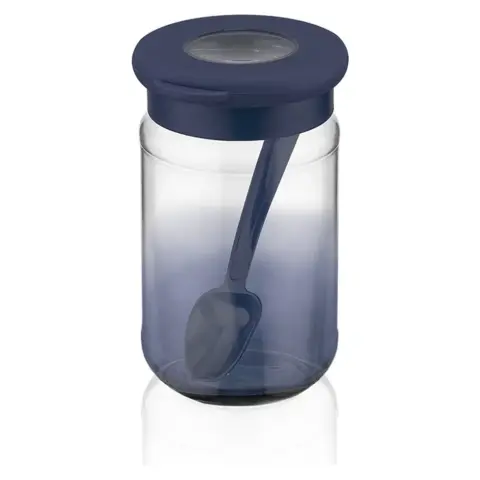 IRIS LUXPLASTIC C-00488 Rainbow üveg tároló kanállal 380ml indigókék