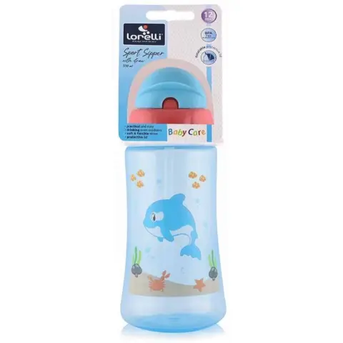 LORELLI Baby Care Ocean szívószálas sportitató 330 ml - blue