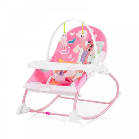 CHIPOLINO Enjoy rezgő-zenélő pihenőszék 9 kg-ig - Pink
