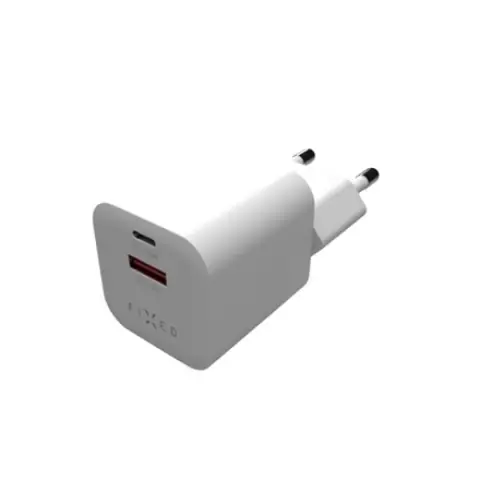 FIXED Mini USB-C/USB Travel Charger 20W fehér